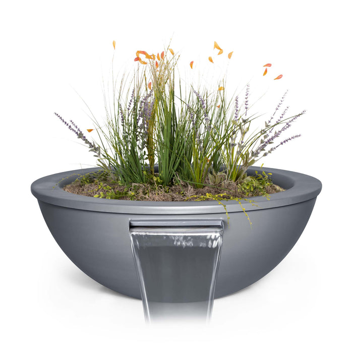 The Outdoor Plus Round Sedona Planter & Water Bowl - Powder Coated Metal