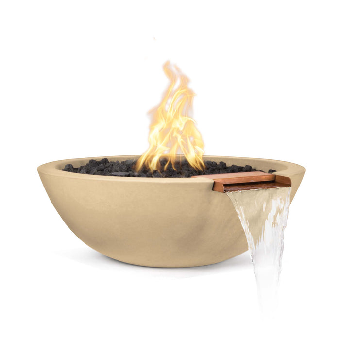 The Outdoor Plus 27" Round Sedona Fire & Water Bowl - GFRC Concrete Natural Gas