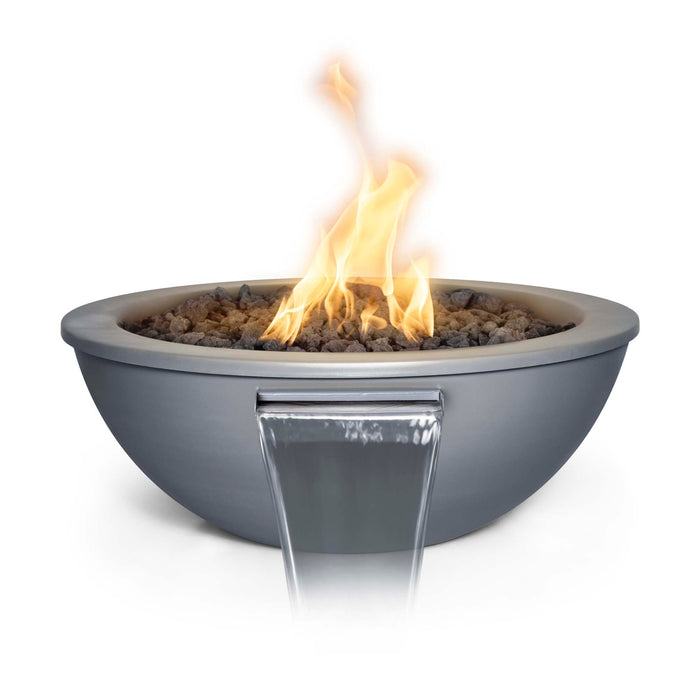 The Outdoor Plus Round Sedona Fire & Water Bowl - Powder Coated Metal Liquid Propane