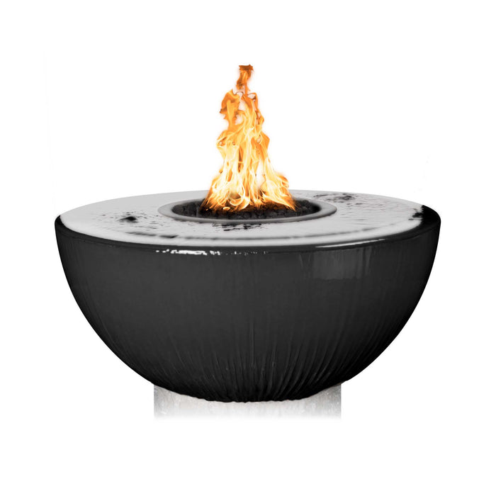 The Outdoor Plus 38" Round Sedona Fire & Water Bowl - 360° Spill GFRC Concrete