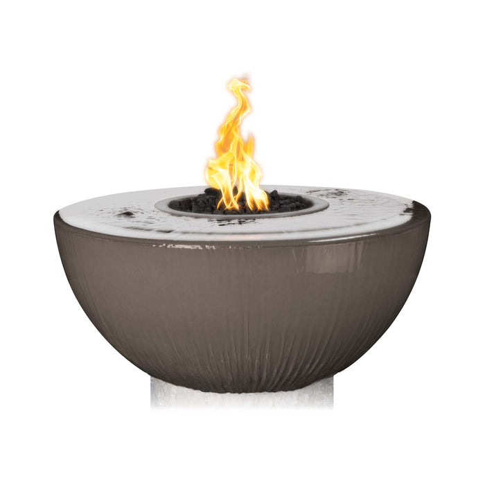 The Outdoor Plus 38" Round Sedona Fire & Water Bowl - 360° Spill GFRC Concrete