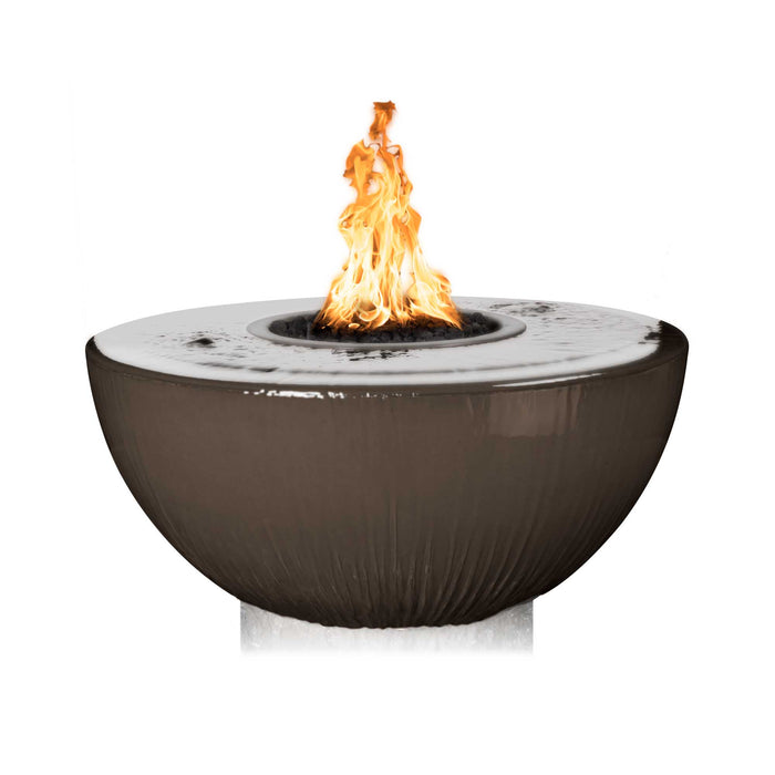 The Outdoor Plus 38" Round Sedona Fire & Water Bowl - 360° Spill GFRC Concrete