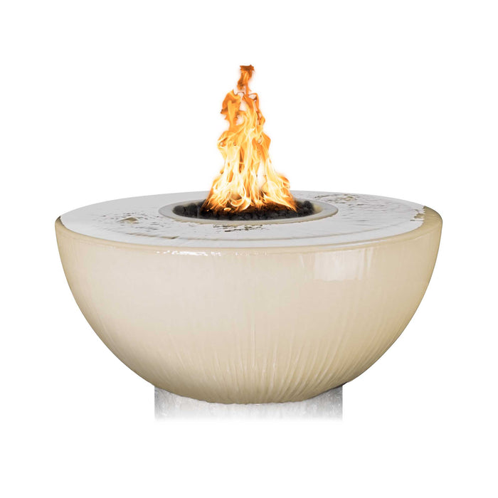 The Outdoor Plus 38" Round Sedona Fire & Water Bowl - 360° Spill GFRC Concrete