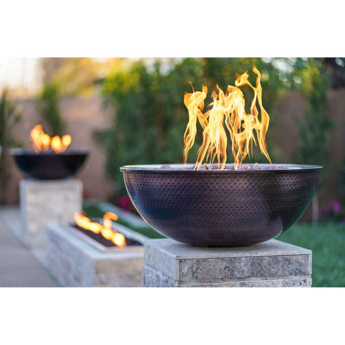 The Outdoor Plus 27" Round Sedona Fire Bowl - Hammered Patina Copper