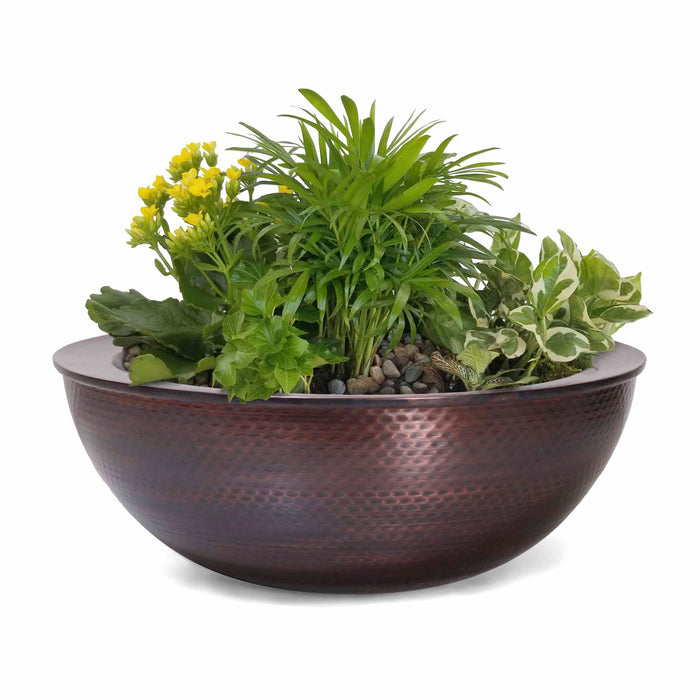 The Outdoor Plus 27" Sedona Hammered Copper Planter Bowl OPT-27RCPRPO