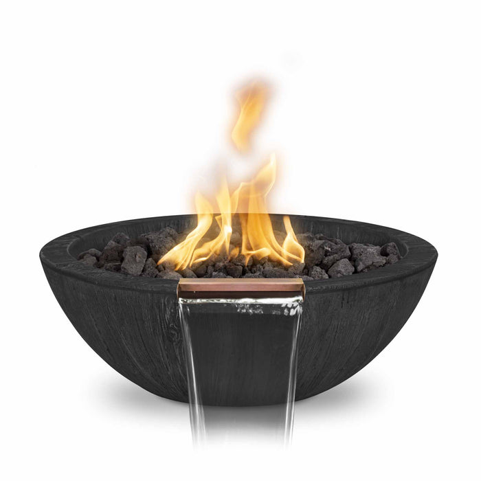 The Outdoor Plus Round 27" Sedona Wood Grain Fire and Water Bowl