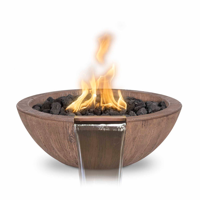 The Outdoor Plus Round 27" Sedona Wood Grain Fire and Water Bowl