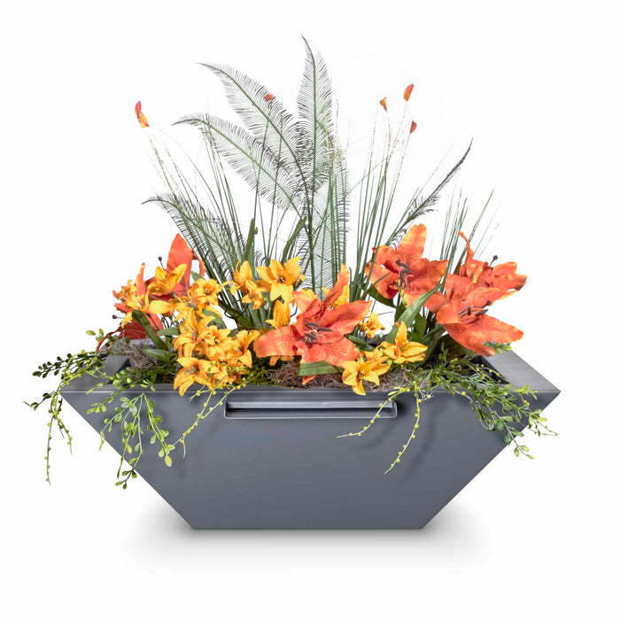 The Outdoor Plus Square Maya Planter & Water Bowl - Powder Coated Metal