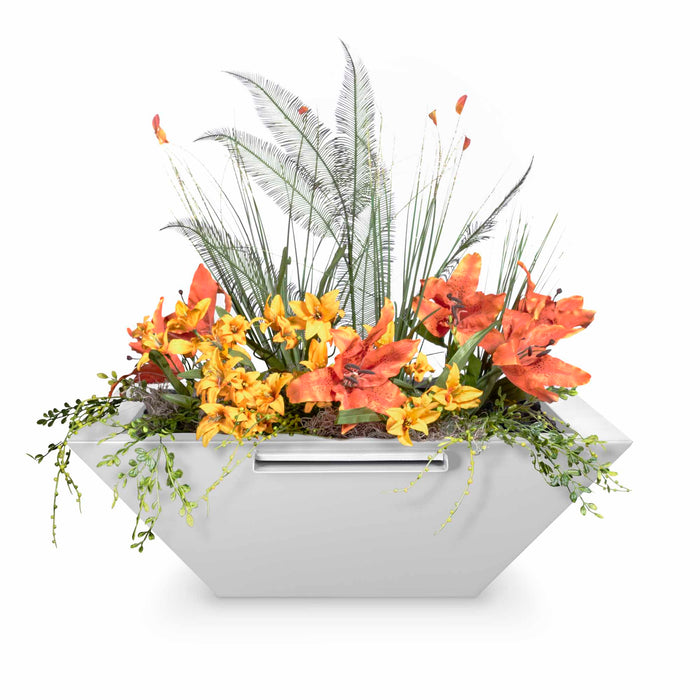 The Outdoor Plus Square Maya Planter & Water Bowl - Powder Coated Metal