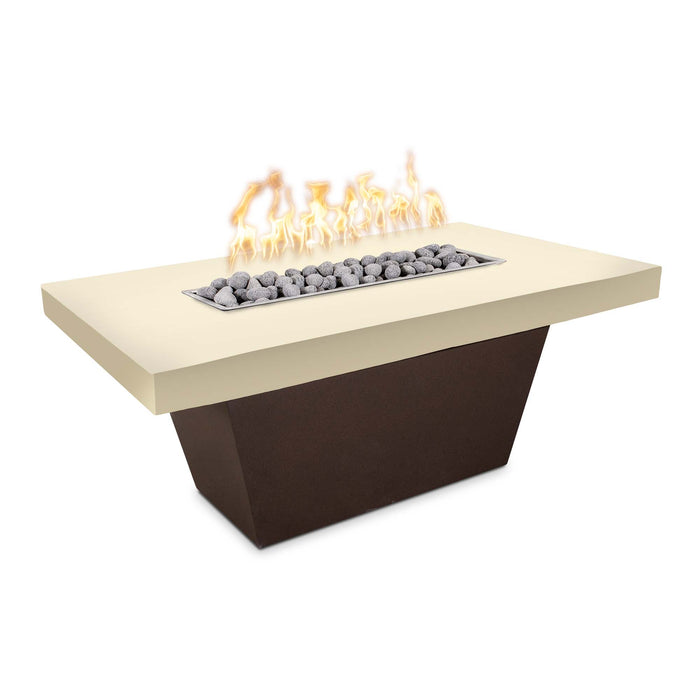 The Outdoor Plus  48" Tacoma Fire Table Smooth Concrete with Metallic Pearl Concrete Top - Powder Coated Metal Base