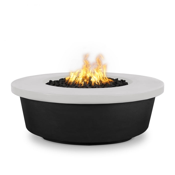 The Outdoor Plus 48" Round Tempe Fire Pit - Black & White Powder Coated Metal