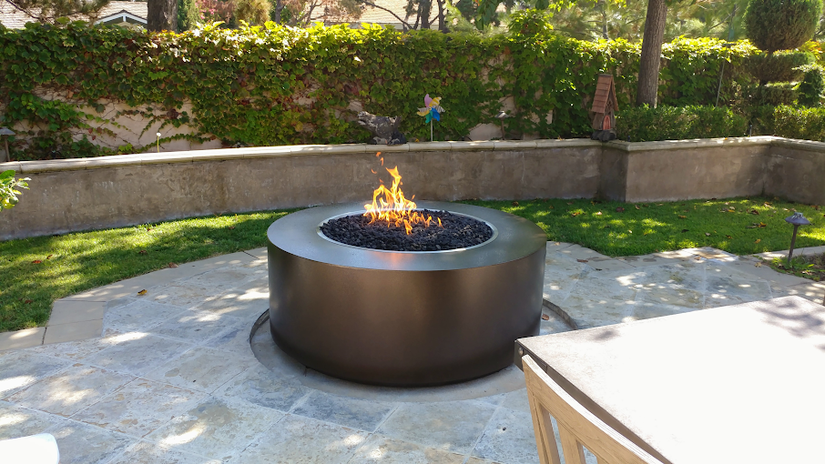 The Outdoor Plus Round Unity 24" Tall Fire Pit - Stainless Steel