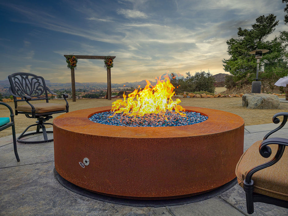 The Outdoor Plus Round Unity 24" Tall Fire Pit - Corten Steel