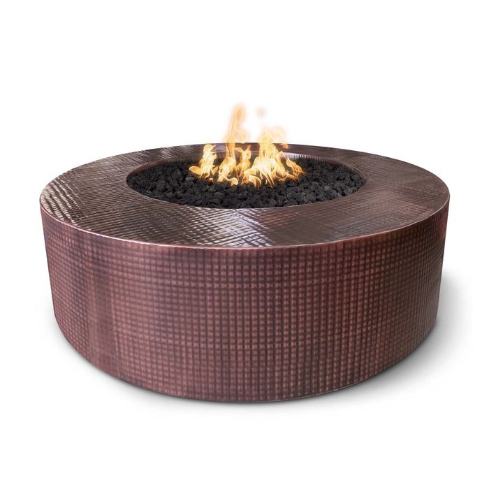 The Outdoor Plus Round Unity 18" Tall Fire Pit - Hammered Copper