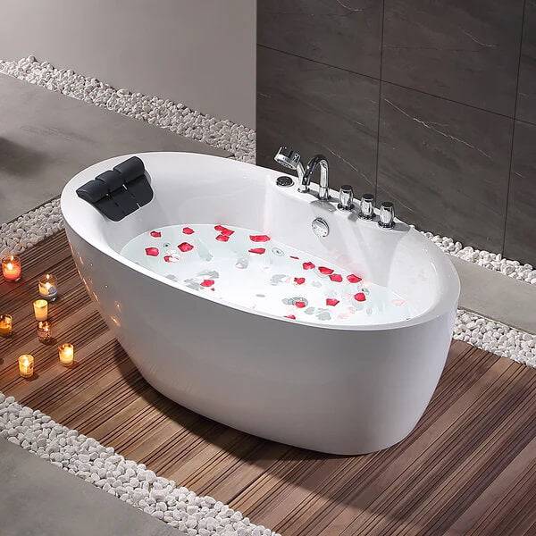 Empava 71 in. Whirlpool Freestanding Acrylic Bathtub