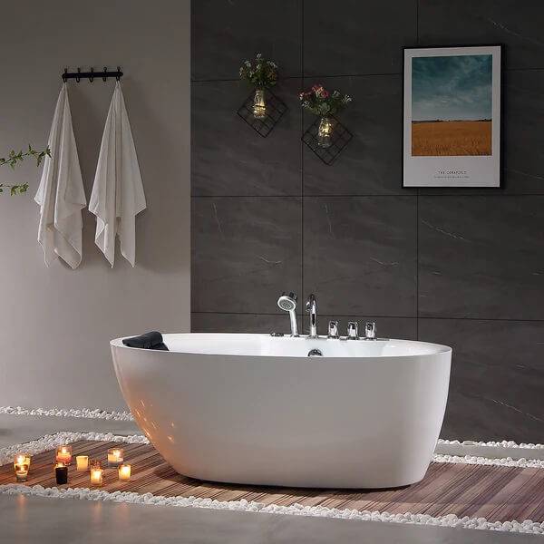 Empava 71 in. Whirlpool Freestanding Acrylic Bathtub