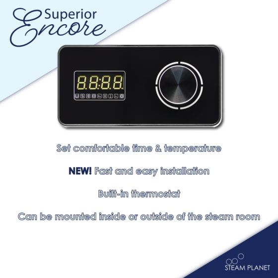 Steam Planet - Superior Encore 12kw Self-Draining Steam Bath Generator with Dual Horizontal Digital Keypads