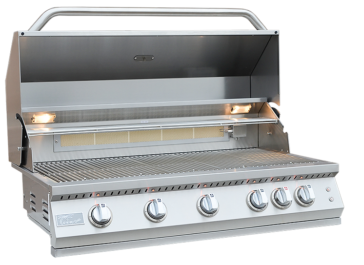 KoKoMo 5 Burner 40 Inch Stainless Steel Built In BBQ Grill with Infrared Back Burner