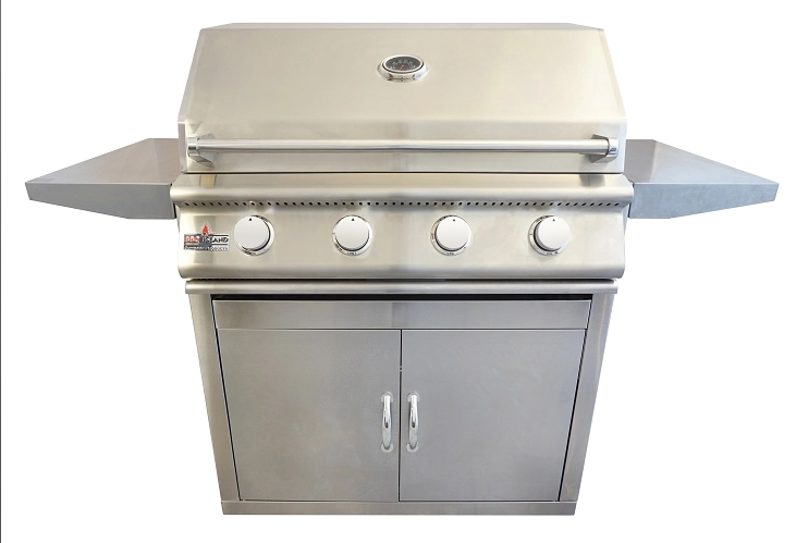 4 Burner 32 Inch Cart Model BBQ Grill With Locking Casters 304 Stainless Steel