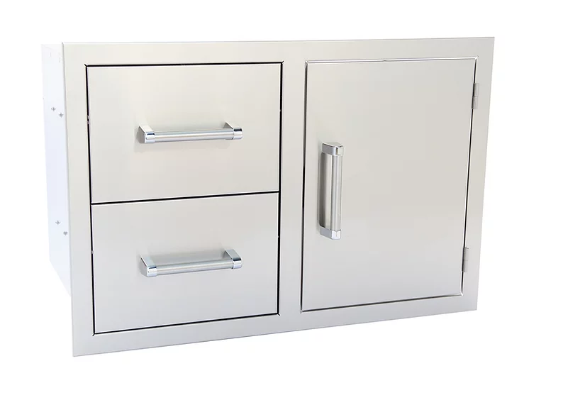 Outdoor Kitchen Stainless Steel Two Drawer - One Door Combo