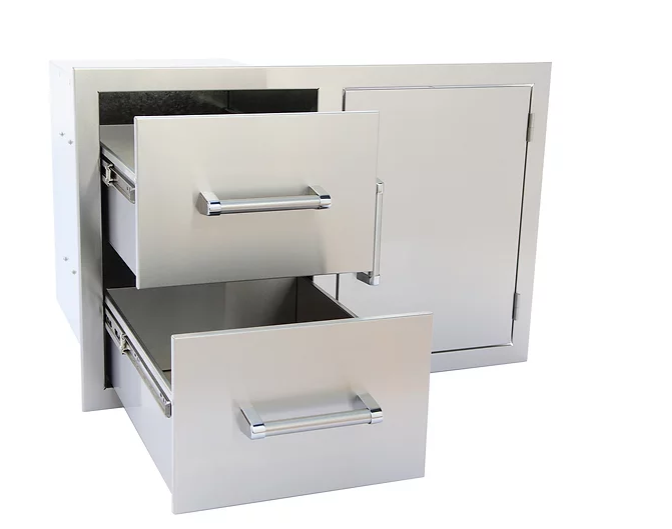 Outdoor Kitchen Stainless Steel Two Drawer - One Door Combo