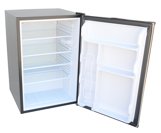 Built-In Outdoor Kitchen Refrigerator with Temp Control Soda Rack and Lights