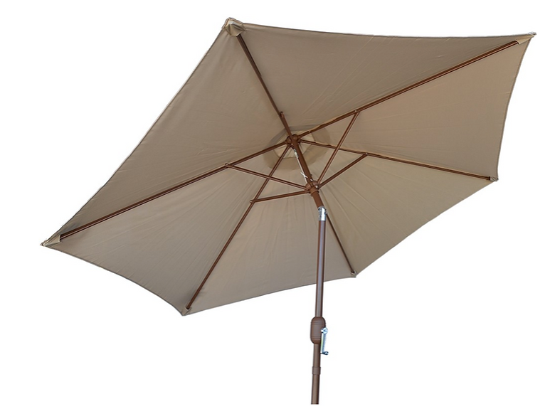 9' Outdoor Kitchen Umbrella Hand Crank and Tilt Beige Color